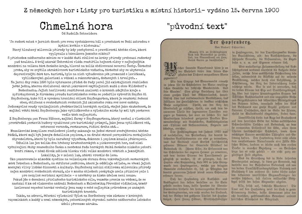 z německých hor Listy pro turistiku a místní historii