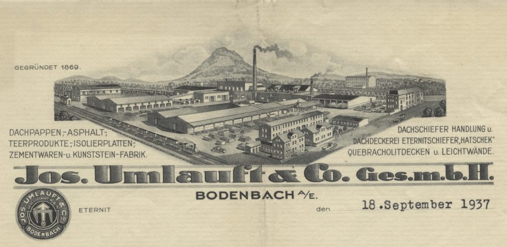 společnost s ručením omezeným Josefa Umlaufta (Jos. Umlauft & Co.) – v pozadí vrch Chmelník